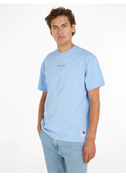 Tričko Tommy Jeans v bledo modrej farbe s krátkym rukávom