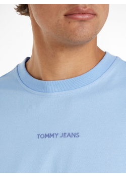 Tričko Tommy Jeans v bledo modrej farbe s krátkym rukávom