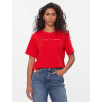 Dámske červené tričko Tommy Jeans bavlnené Dámske červené tričko Tommy Jeans bavlnené