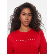 Dámske červené tričko Tommy Jeans bavlnené Dámske červené tričko Tommy Jeans bavlnené