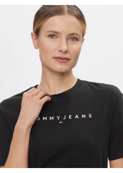 Dámske čierne tričko Tommy Jeans bavlnené