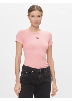 Tommy Jeans ružové tričko s krátkym rukávom