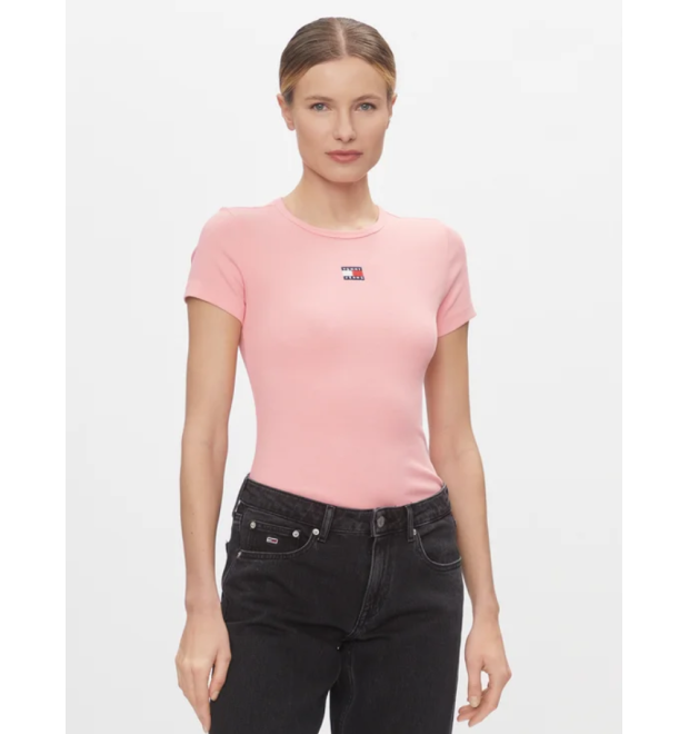 Tommy Jeans ružové tričko s krátkym rukávom Tommy Jeans ružové tričko s krátkym rukávom
