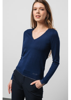Dámsky elegantný pulóver LIU-JO v modrej farbe