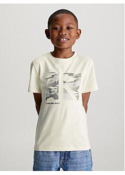 Chlapčenské tričko Calvin Klein v béžovej farbe