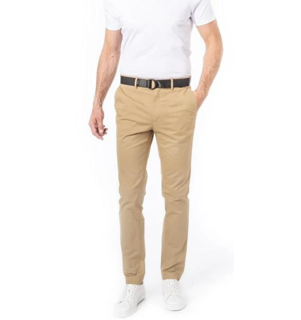 Pánske pieskové elegantné nohavice Calvin Klein Pánske pieskové elegantné nohavice Calvin Klein