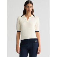 Liu Jo Sport polo tričko Bicolor biele s modrou Liu Jo Sport polo tričko Bicolor biele s modrou