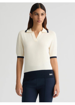 Liu Jo Sport polo tričko Bicolor biele s modrou