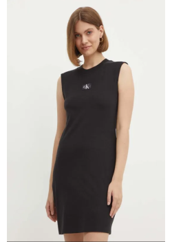 Bavlnené šaty Calvin Klein Jeans na ramienka