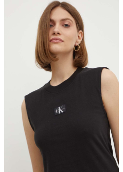 Bavlnené šaty Calvin Klein Jeans na ramienka