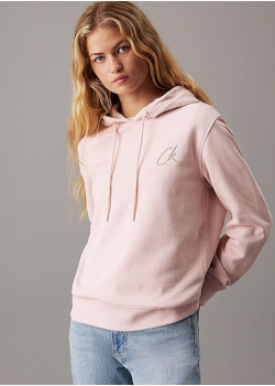 Dámska mikina s kapucňou Calvin Klein Jeans v ružovej farbe