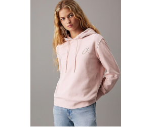 Dámska mikina s kapucňou Calvin Klein Jeans v ružovej farbe