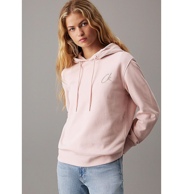 Dámska mikina s kapucňou Calvin Klein Jeans v ružovej farbe Dámska mikina s kapucňou Calvin Klein Jeans v ružovej farbe