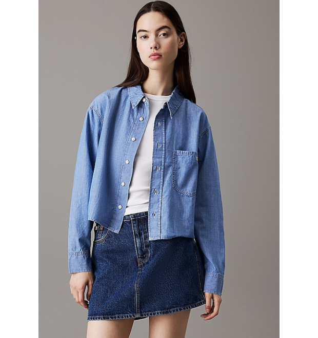Riflová dámska košeľa Calvin Klein Jeans Riflová dámska košeľa Calvin Klein Jeans