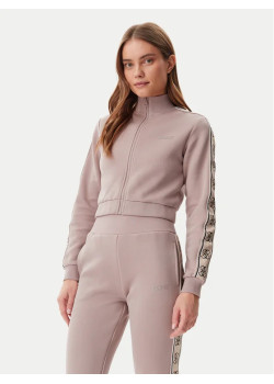 Guess dámska mikina Regular Fit na zips hnedá