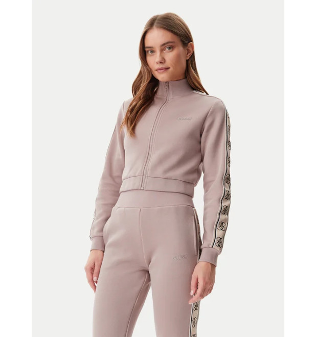 Guess dámska mikina Regular Fit na zips hnedá Guess dámska mikina Regular Fit na zips hnedá