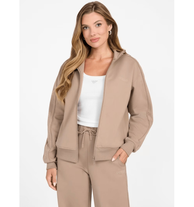 Guess dámska mikina Full-Zip s kamienkovým logom béžová Guess dámska mikina Full-Zip s kamienkovým logom béžová
