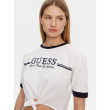 Guess crop top s potlačou loga biely