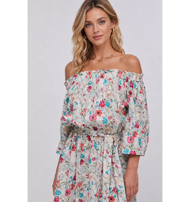 Liu Jo farebné kvetinové šaty s opaskom