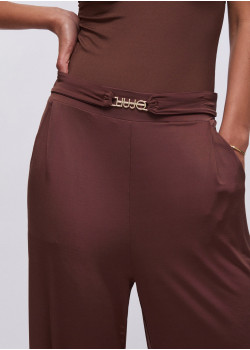 Liu Jo Beachwear voľné nohavice hnedé