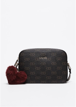Crossbody Liu Jo kabelka v čiernej farbe s monogramom