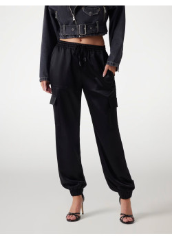 GUESS dámske nohavice Slim Fit Cargo Joggers čierne