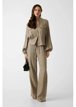 Guess Twill Flare-Leg nohavice zelené