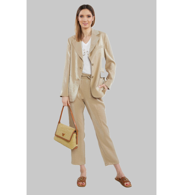 Liu Jo dámske elegantné lesklé nohavice hnedé Liu Jo dámske elegantné lesklé nohavice hnedé