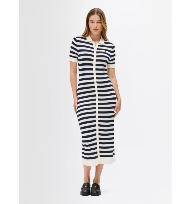 Tommy Hilfiger pruhované midi šaty bielomodré