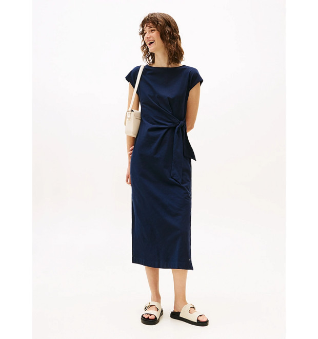 Tommy Hilfiger šaty s uzlovým detailom modré Tommy Hilfiger šaty s uzlovým detailom modré