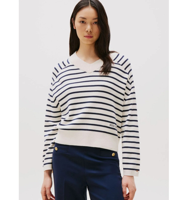 Tommy Hilfiger dámsky námornícky sveter biely Tommy Hilfiger dámsky námornícky sveter biely