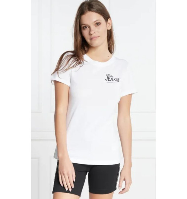 Biele klasické tričko s krátkym rukávom Calvin Klein Jeans Biele klasické tričko s krátkym rukávom Calvin Klein Jeans