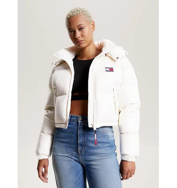 Tommy Hilfiger dámska zimná bunda do pása biela Tommy Hilfiger dámska zimná bunda do pása biela