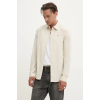 Košeľa Tommy Jeans béžová Košeľa Tommy Jeans béžová