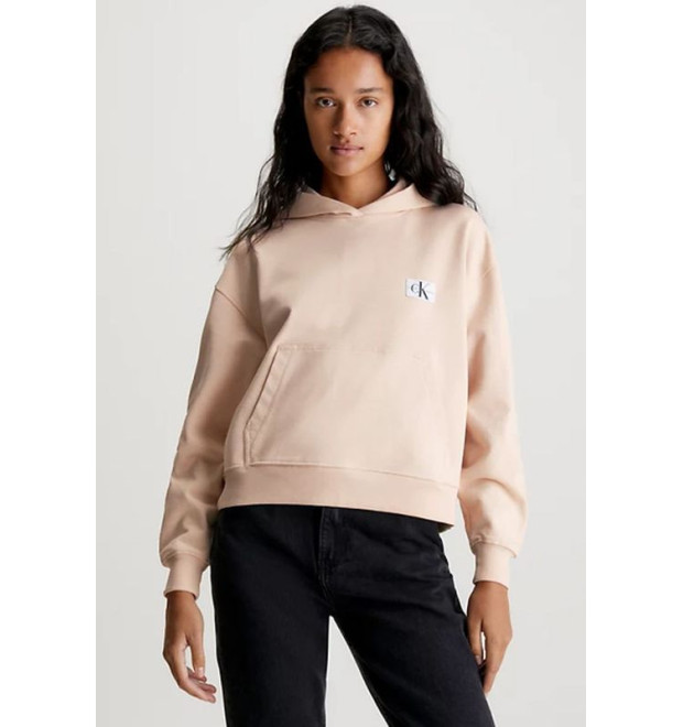 Dámska béžová mikina s kapucňou Calvin Klein Dámska béžová mikina s kapucňou Calvin Klein