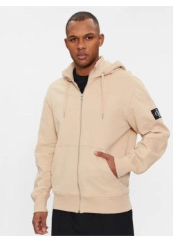 Mikina so zipsom Calvin Klein v béžovej farbe