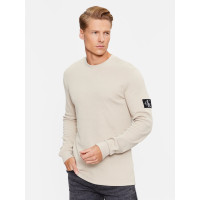 Béžové pánske tričko Calvin Klein s dlhým rukávom