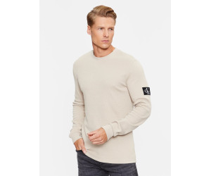 Béžové pánske tričko Calvin Klein s dlhým rukávom