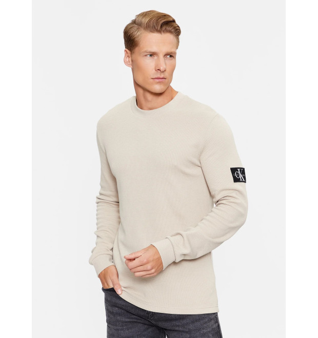 Béžové pánske tričko Calvin Klein s dlhým rukávom Béžové pánske tričko Calvin Klein s dlhým rukávom