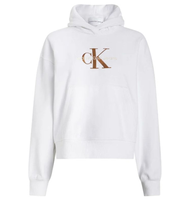 Dámska mikina s kapucňou Calvin Klein Jeans biela Dámska mikina s kapucňou Calvin Klein Jeans biela