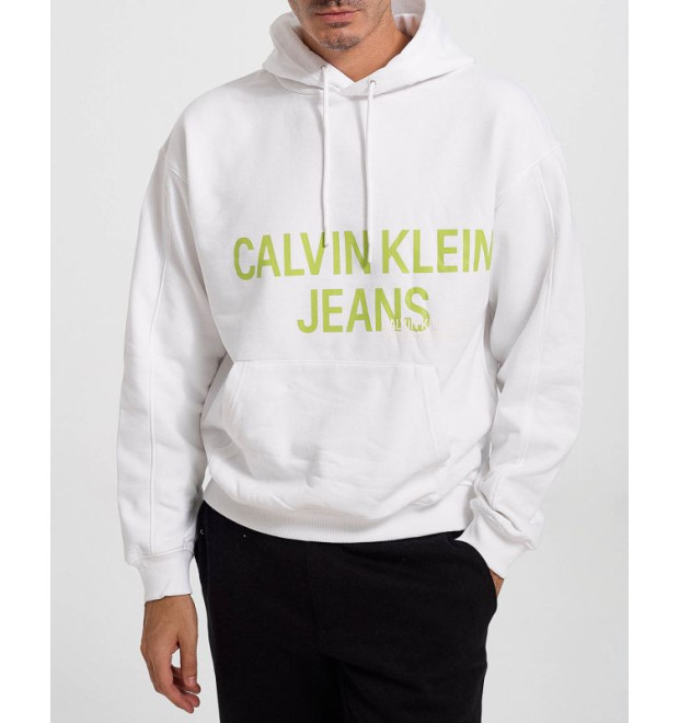 Biela mikina s kapucňou Calvin Klein 