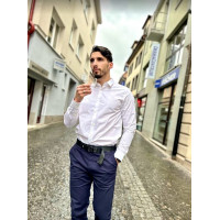 Pánska biela košeľa s dlhým rukávom Calvin Klein