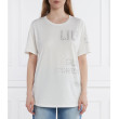 Dámske biele tričko s kamienkovou potlačou LIU-JO