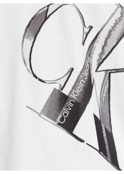 Biele pánske tričko s výraznou potlačou Calvin Klein Jeans