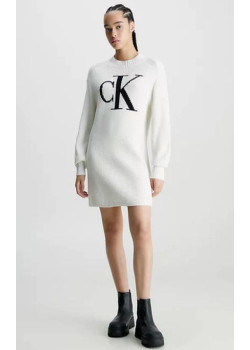 Dámske hrubé biele šaty Calvin Klein 