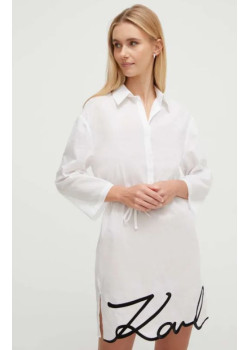 Krátke košeľové šaty Karl Lagerfeld biele