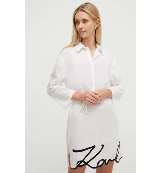 Krátke košeľové šaty Karl Lagerfeld biele Krátke košeľové šaty Karl Lagerfeld biele