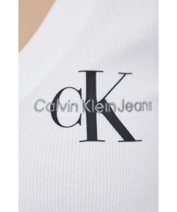 Dámske biele tričko s dlhým rukávom Calvin Klein Jeans