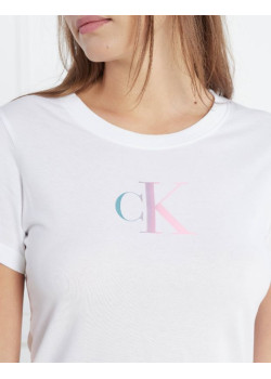 Biele dámske tričko Calvin Klein s farebným logom