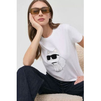 Dámske biele tričko Karl Lagerfeld s krátkym rukávom Dámske biele tričko Karl Lagerfeld s krátkym rukávom
